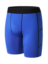 Schnelltrocknende, elastische, schmale Passform, mittelhohe Taille, atmungsaktive Fitness-Shorts für Herren mit Taschen